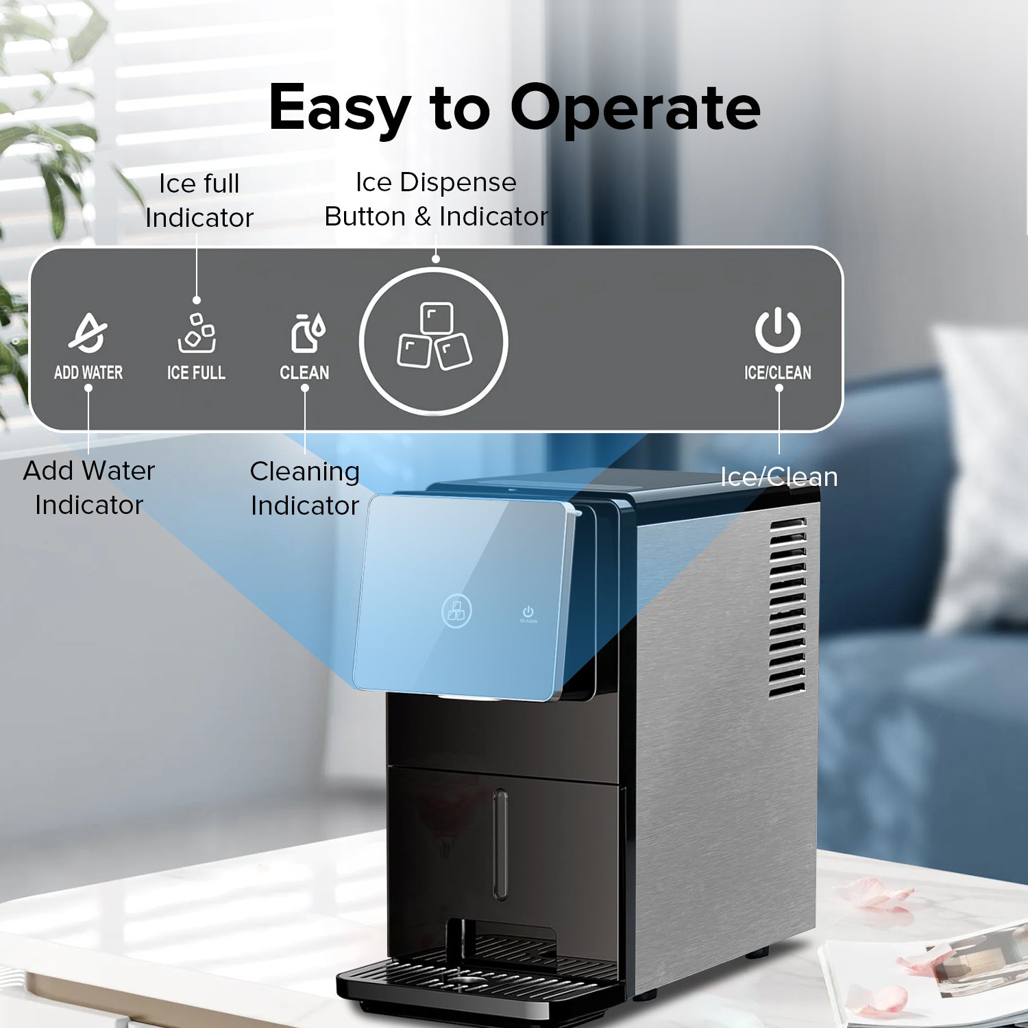 Cowsar Silent Nugget Ice Maker – 33 lbs/24H, Self-Cleaning, 1.8L Tank