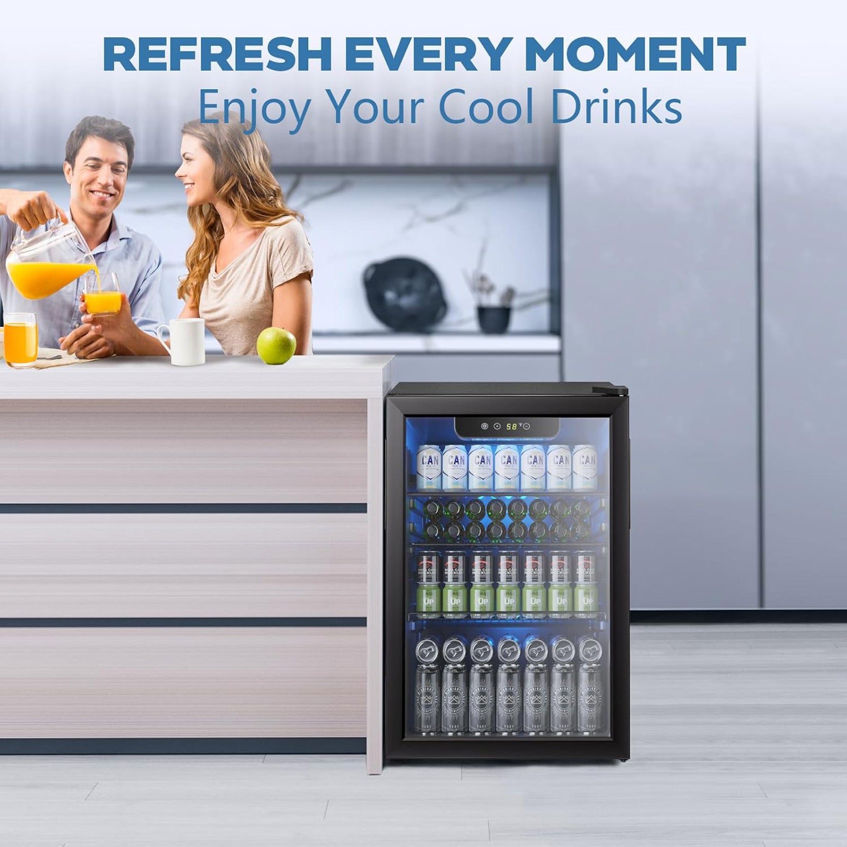 Cowsar 4.4/3.2/2.6 Cu.Ft Beverage Refrigerator Cooler, Reversible door