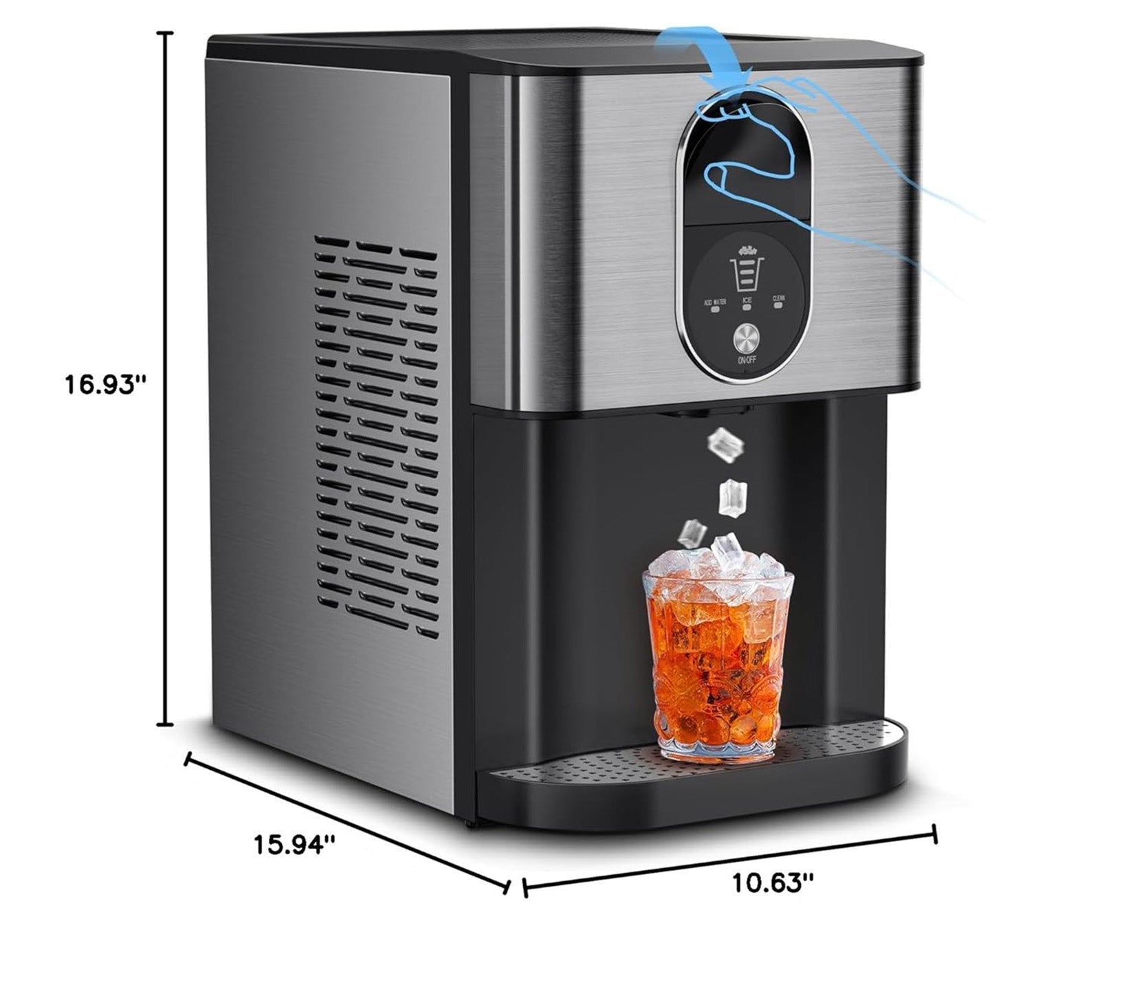 Cowsar 44lbs/24H Nugget Ice Maker Countertop Dispenser