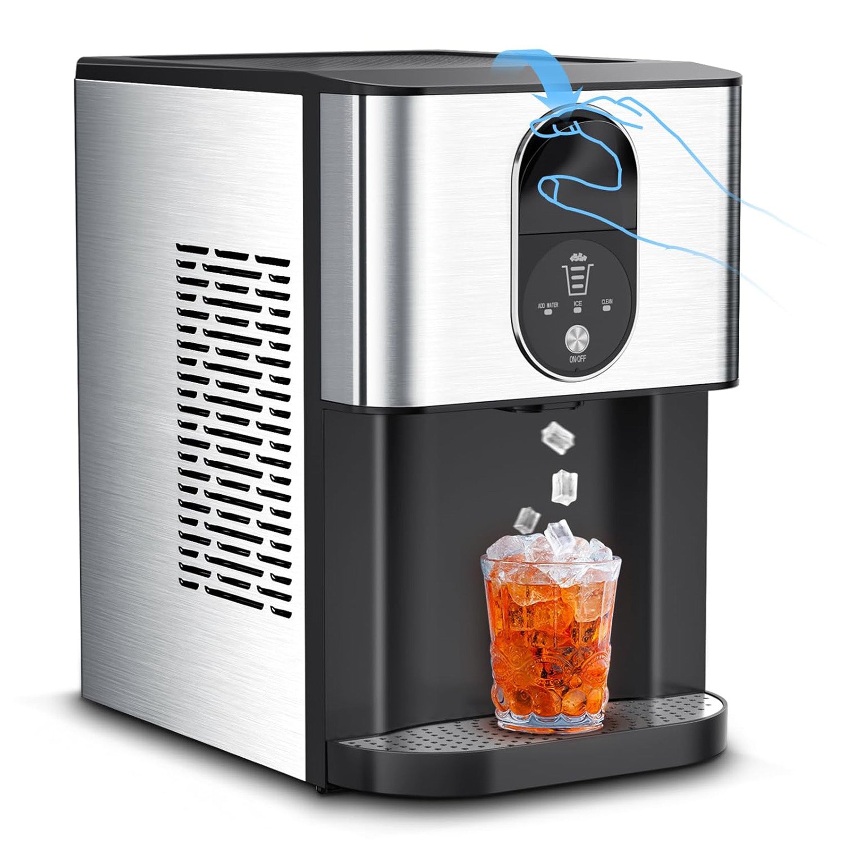 Cowsar 44lbs/24H Nugget Ice Maker Countertop Dispenser