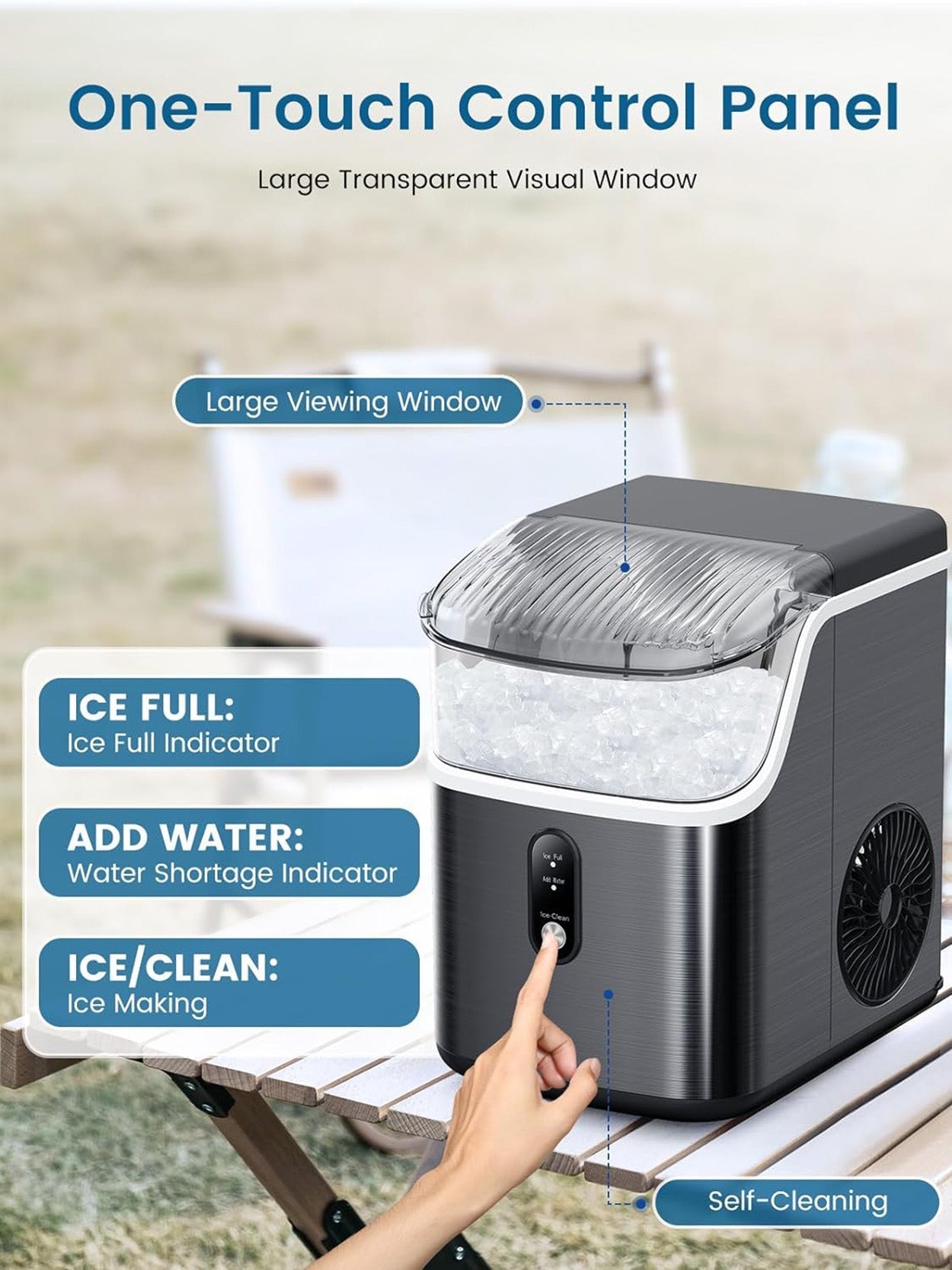 Cowsar 34lbs/24H Nugget Ice Makers Countertop